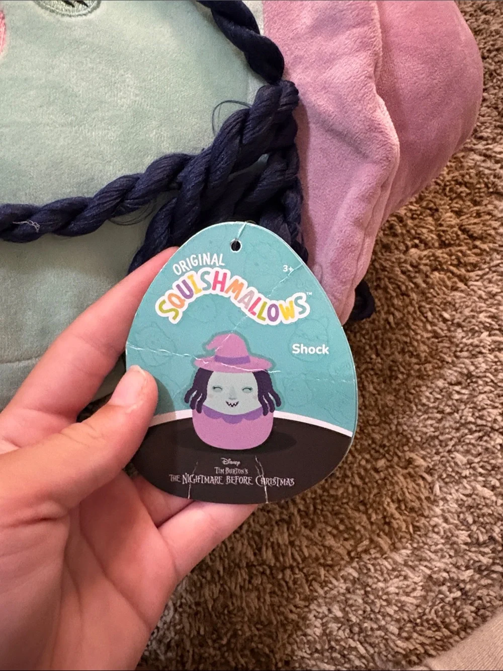 Disney Squishmallows Shock Plush - Pink, Mint & Navy Braids